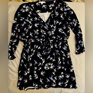 DR2 bird print knit dress